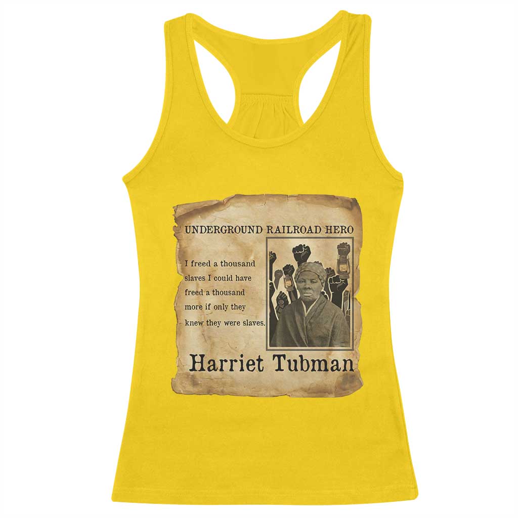 Harriet Tubman Quote Racerback Tank Top I Freed A Thousand People Vintage Poster - Wonder Print Shop