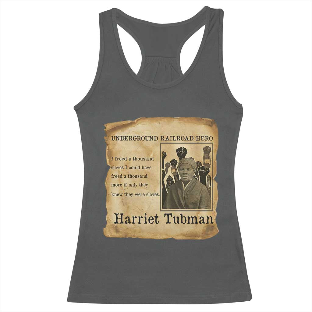 Harriet Tubman Quote Racerback Tank Top I Freed A Thousand People Vintage Poster - Wonder Print Shop