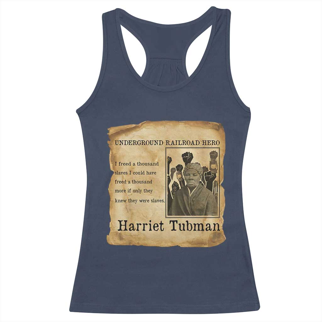 Harriet Tubman Quote Racerback Tank Top I Freed A Thousand People Vintage Poster - Wonder Print Shop