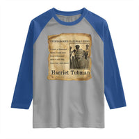 Harriet Tubman Quote Raglan Shirt I Freed A Thousand People Vintage Poster - Wonder Print Shop