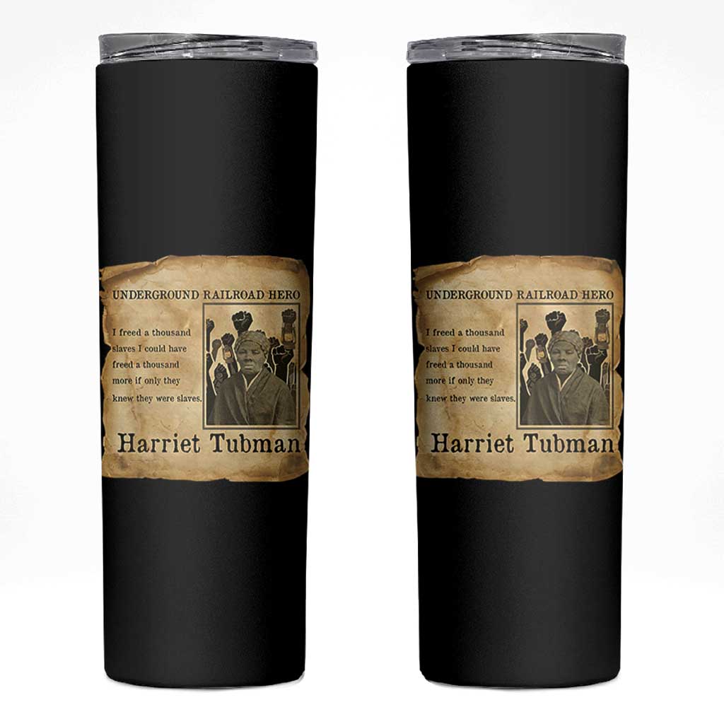 Harriet Tubman Quote Skinny Tumbler I Freed A Thousand People Vintage Poster - Wonder Print Shop