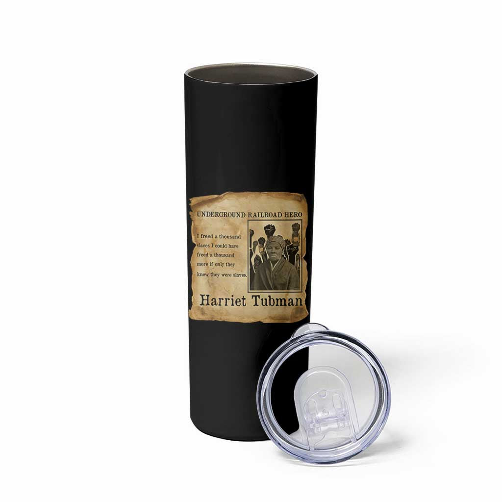 Harriet Tubman Quote Skinny Tumbler I Freed A Thousand People Vintage Poster - Wonder Print Shop