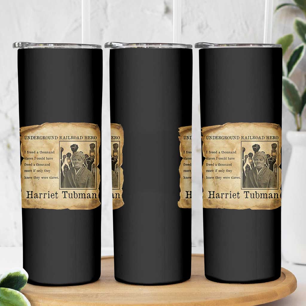 Harriet Tubman Quote Skinny Tumbler I Freed A Thousand People Vintage Poster - Wonder Print Shop