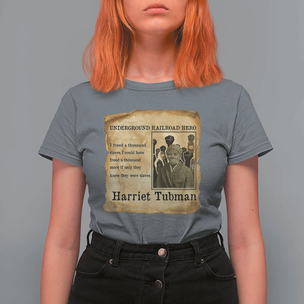 Harriet Tubman Quote T Shirt For Women I Freed A Thousand People Vintage Poster - Wonder Print Shop