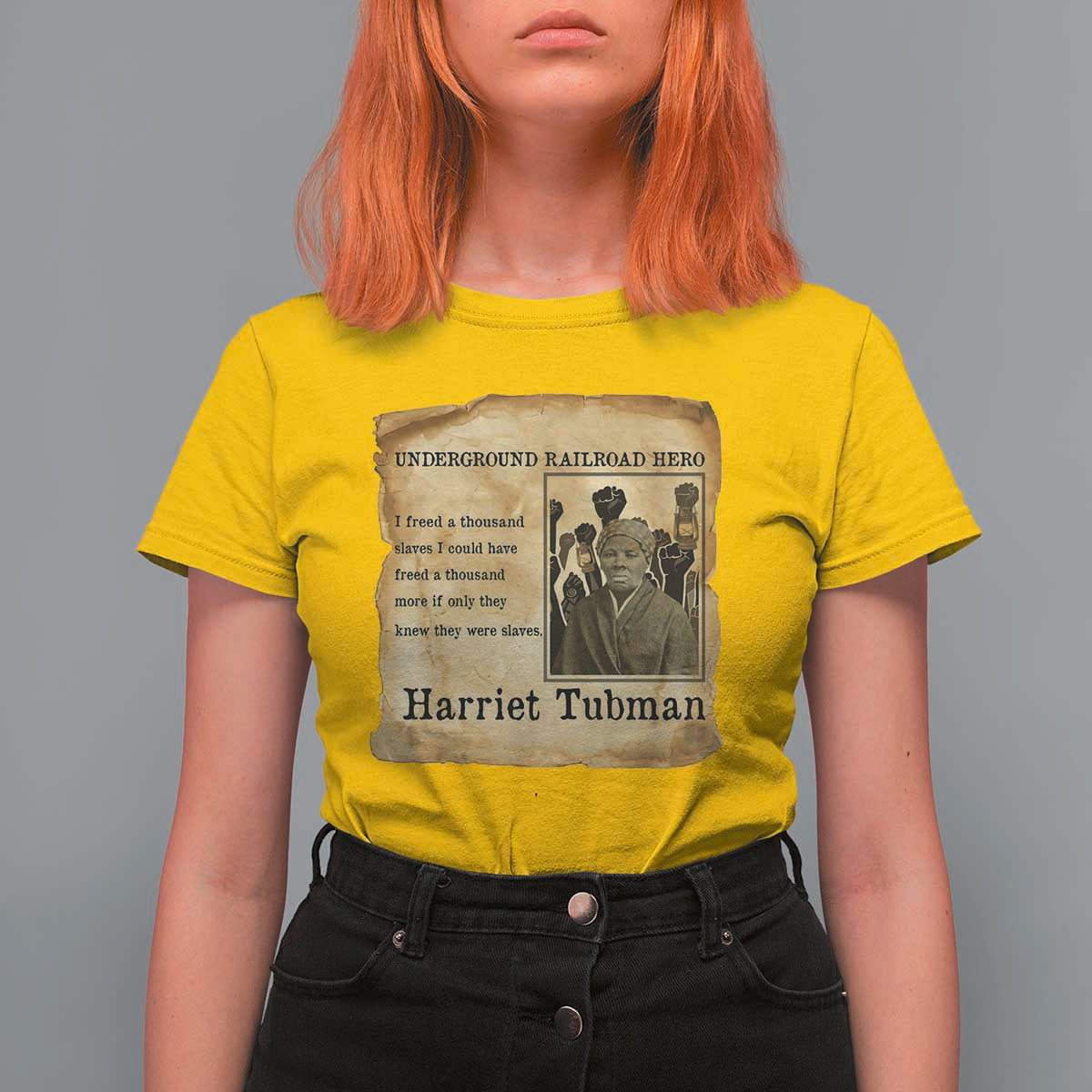 Harriet Tubman Quote T Shirt For Women I Freed A Thousand People Vintage Poster - Wonder Print Shop