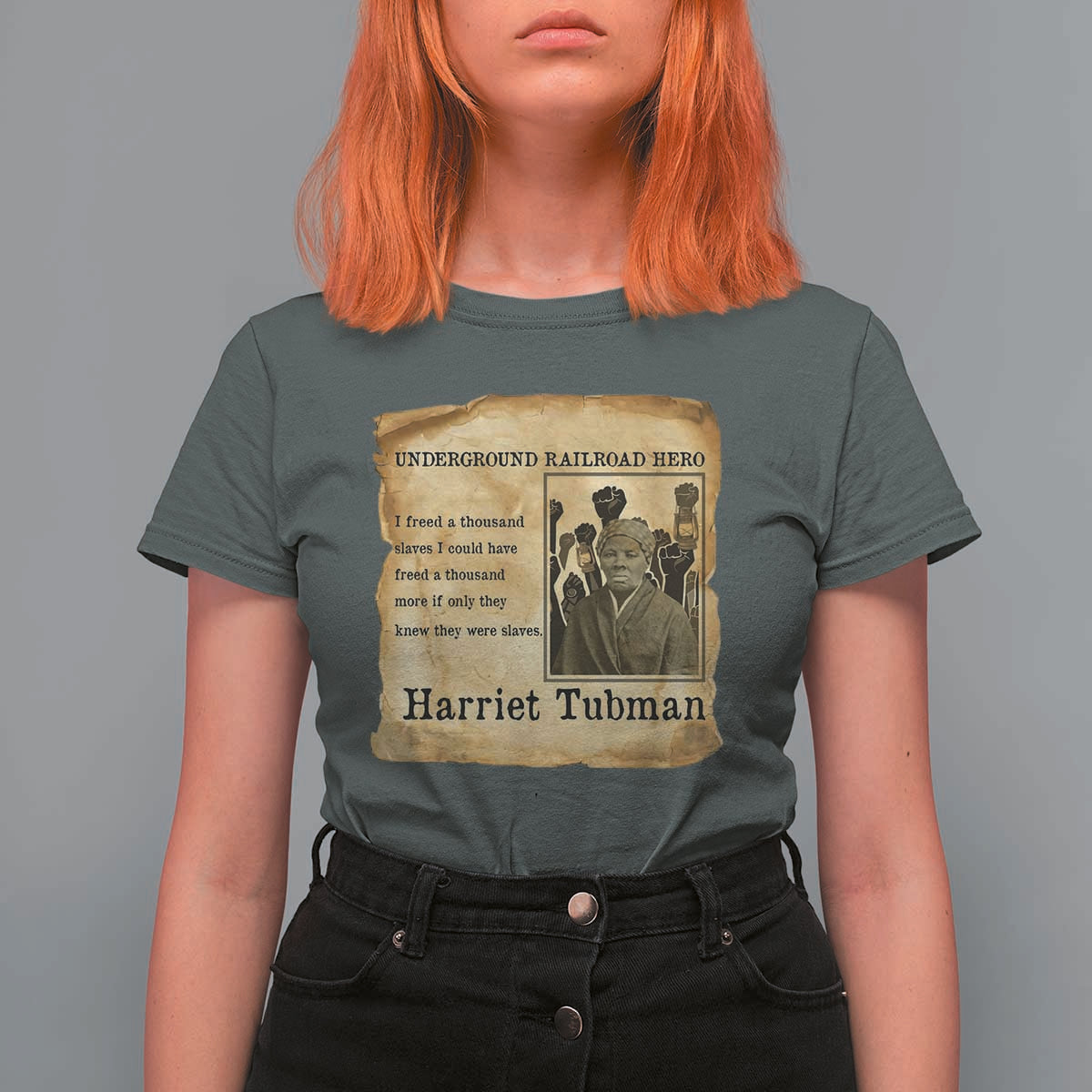 Harriet Tubman Quote T Shirt For Women I Freed A Thousand People Vintage Poster - Wonder Print Shop