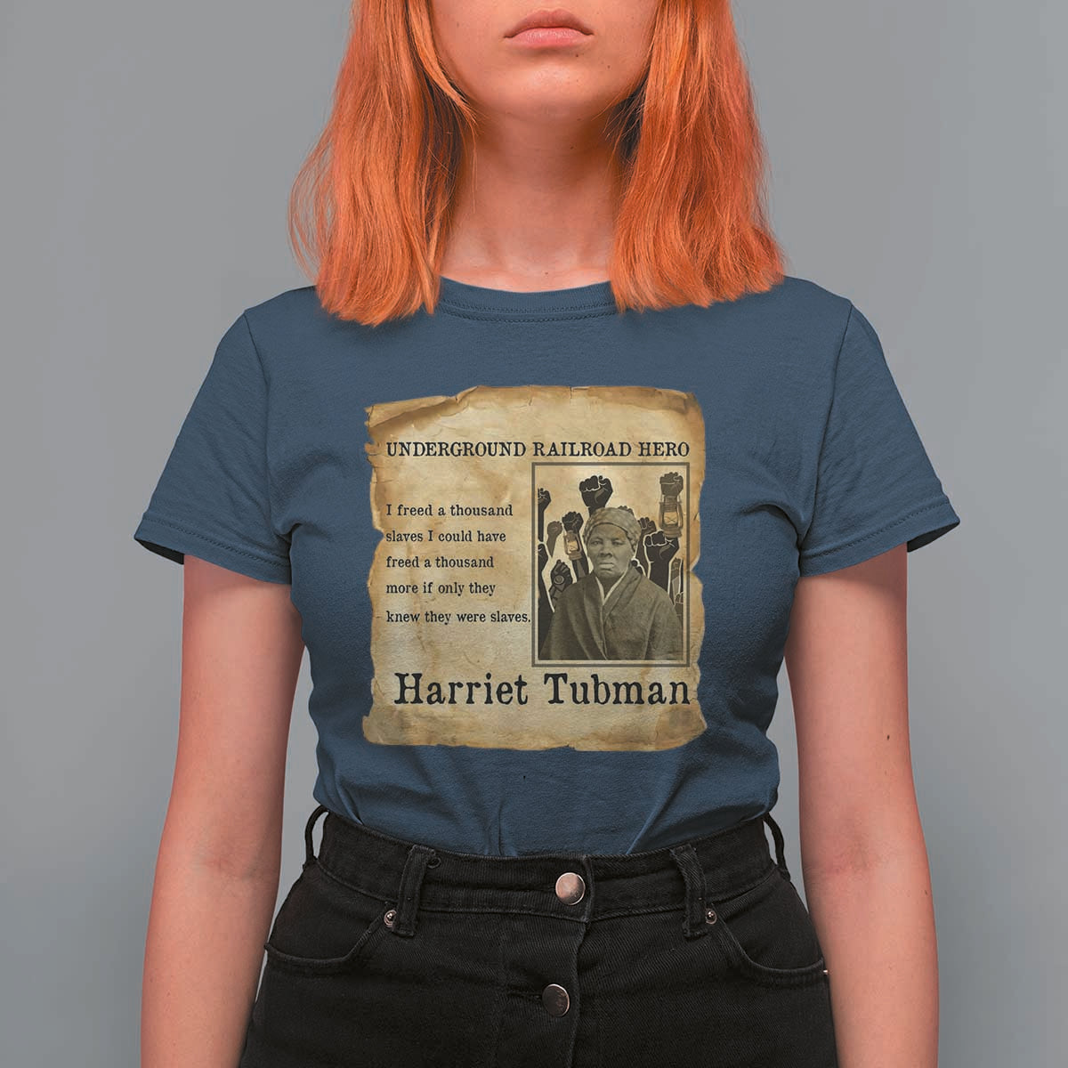 Harriet Tubman Quote T Shirt For Women I Freed A Thousand People Vintage Poster - Wonder Print Shop
