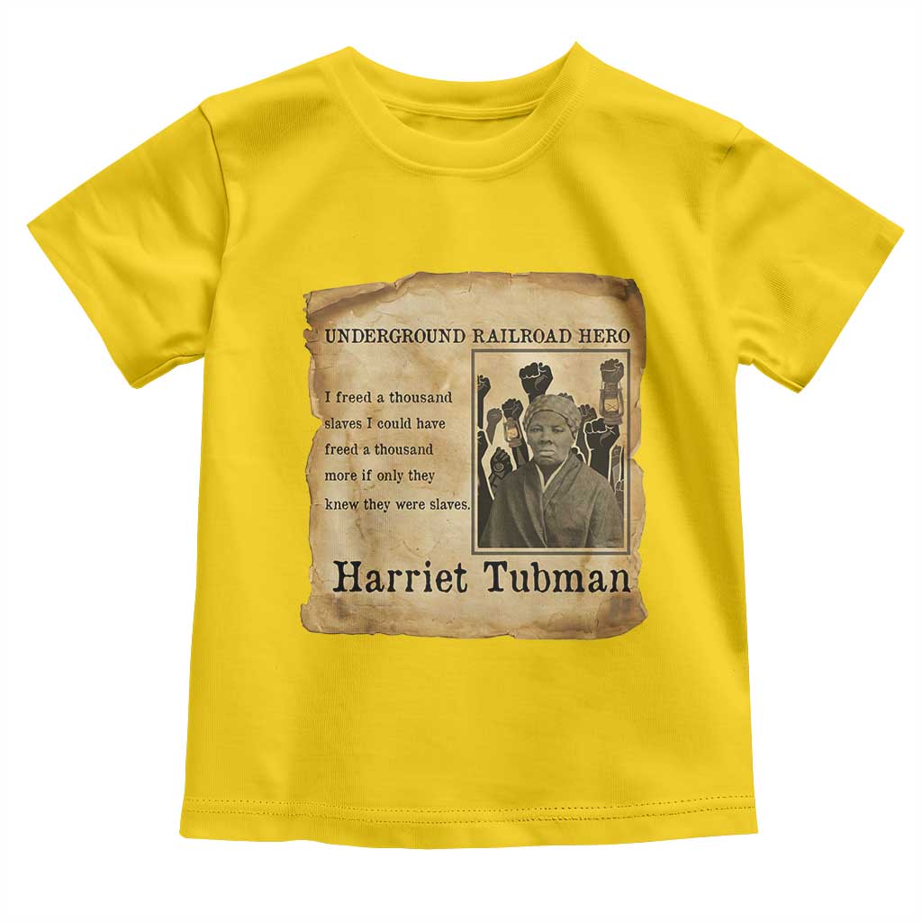 Harriet Tubman Quote Toddler T Shirt I Freed A Thousand People Vintage Poster - Wonder Print Shop