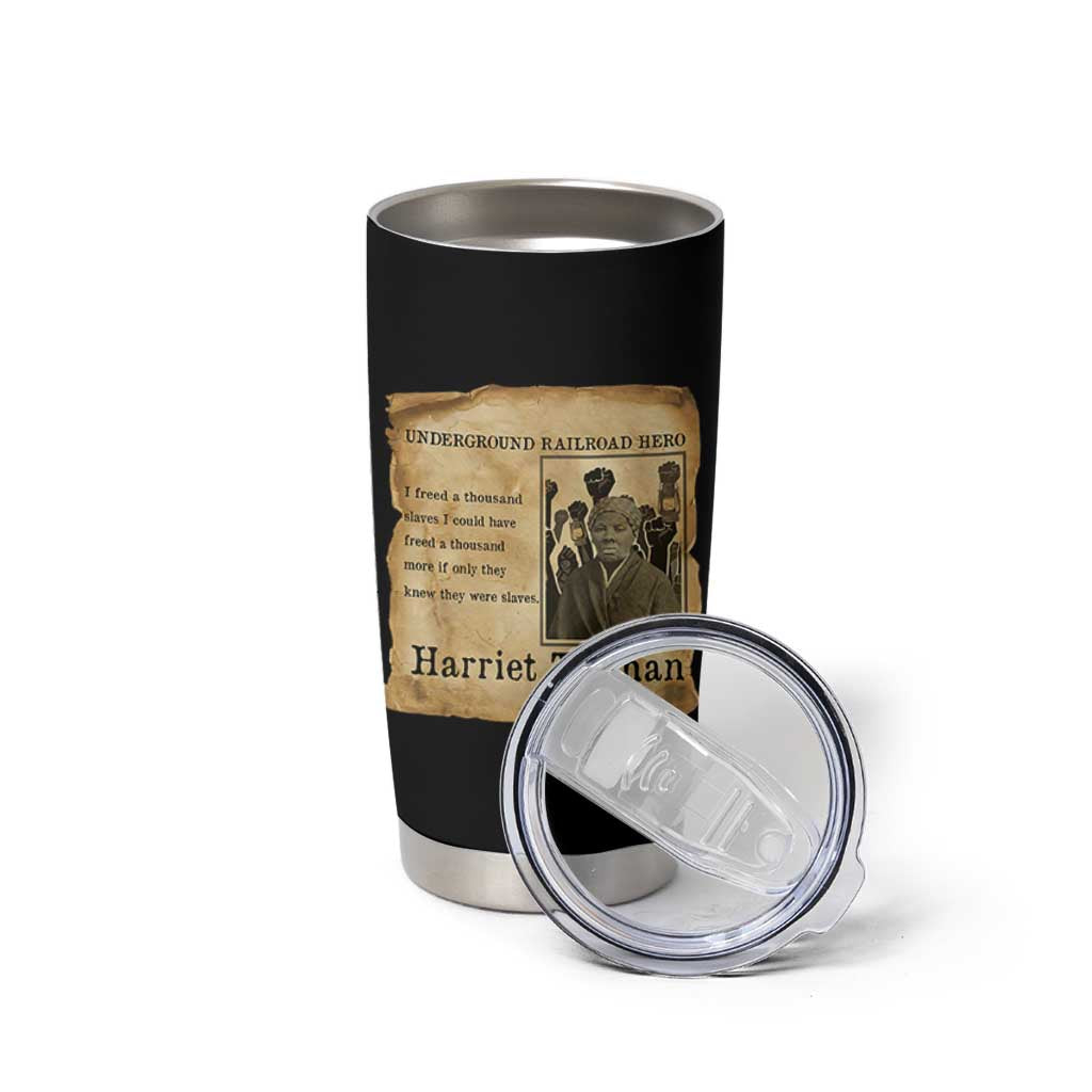 Harriet Tubman Quote Tumbler Cup I Freed A Thousand People Vintage Poster - undefined