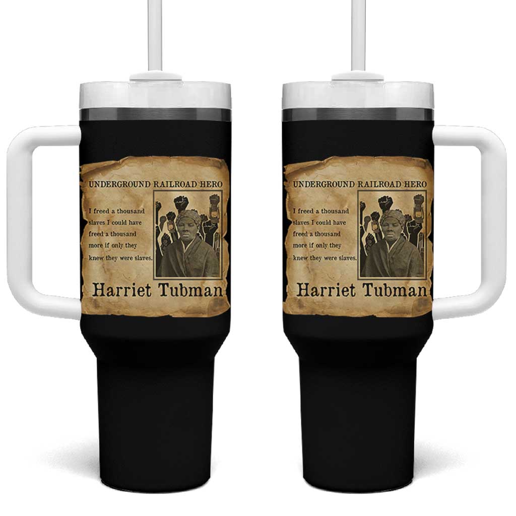 Harriet Tubman Quote Tumbler With Handle I Freed A Thousand People Vintage Poster - Wonder Print Shop
