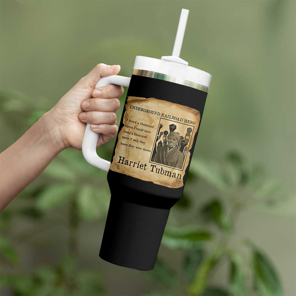 Harriet Tubman Quote Tumbler With Handle I Freed A Thousand People Vintage Poster - Wonder Print Shop