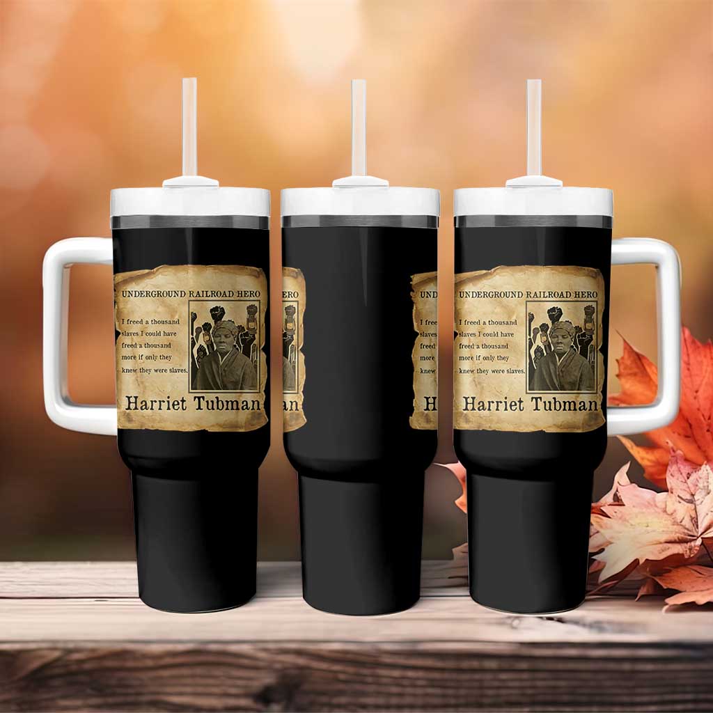 Harriet Tubman Quote Tumbler With Handle I Freed A Thousand People Vintage Poster - Wonder Print Shop