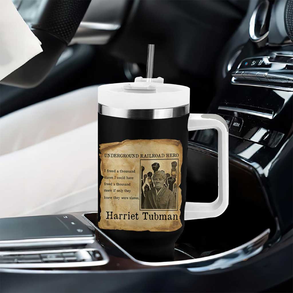 Harriet Tubman Quote Tumbler With Handle I Freed A Thousand People Vintage Poster - Wonder Print Shop
