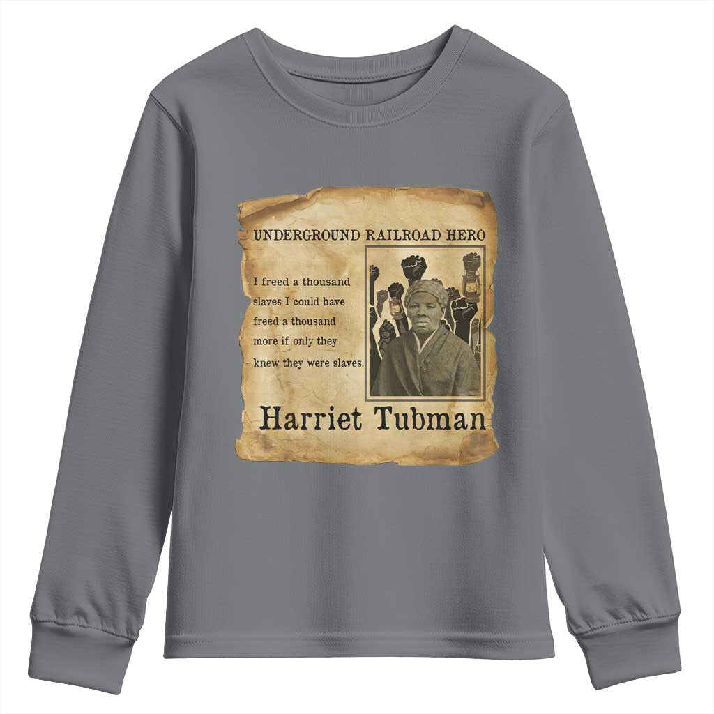 Harriet Tubman Quote Youth Sweatshirt I Freed A Thousand People Vintage Poster - Wonder Print Shop