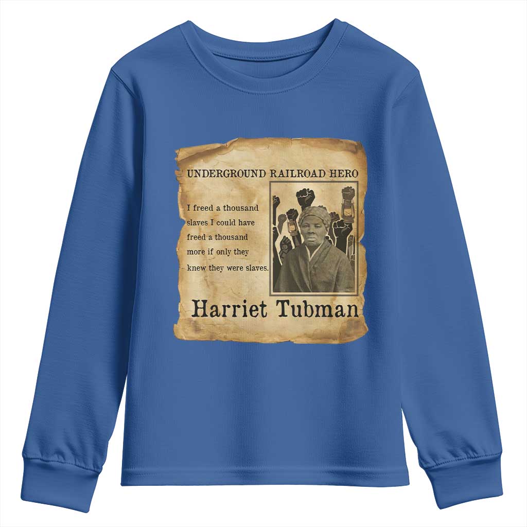 Harriet Tubman Quote Youth Sweatshirt I Freed A Thousand People Vintage Poster - Wonder Print Shop