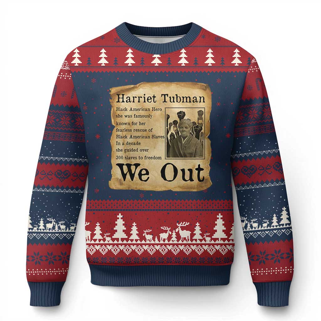 Vintage Harriet Tubman We Out Ugly Christmas Sweater Black American Hero History Gift - Wonder Print Shop