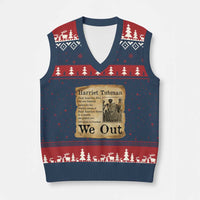 Vintage Harriet Tubman We Out V-Neck Knit Sweater Vest Black American Hero History Gift - Wonder Print Shop