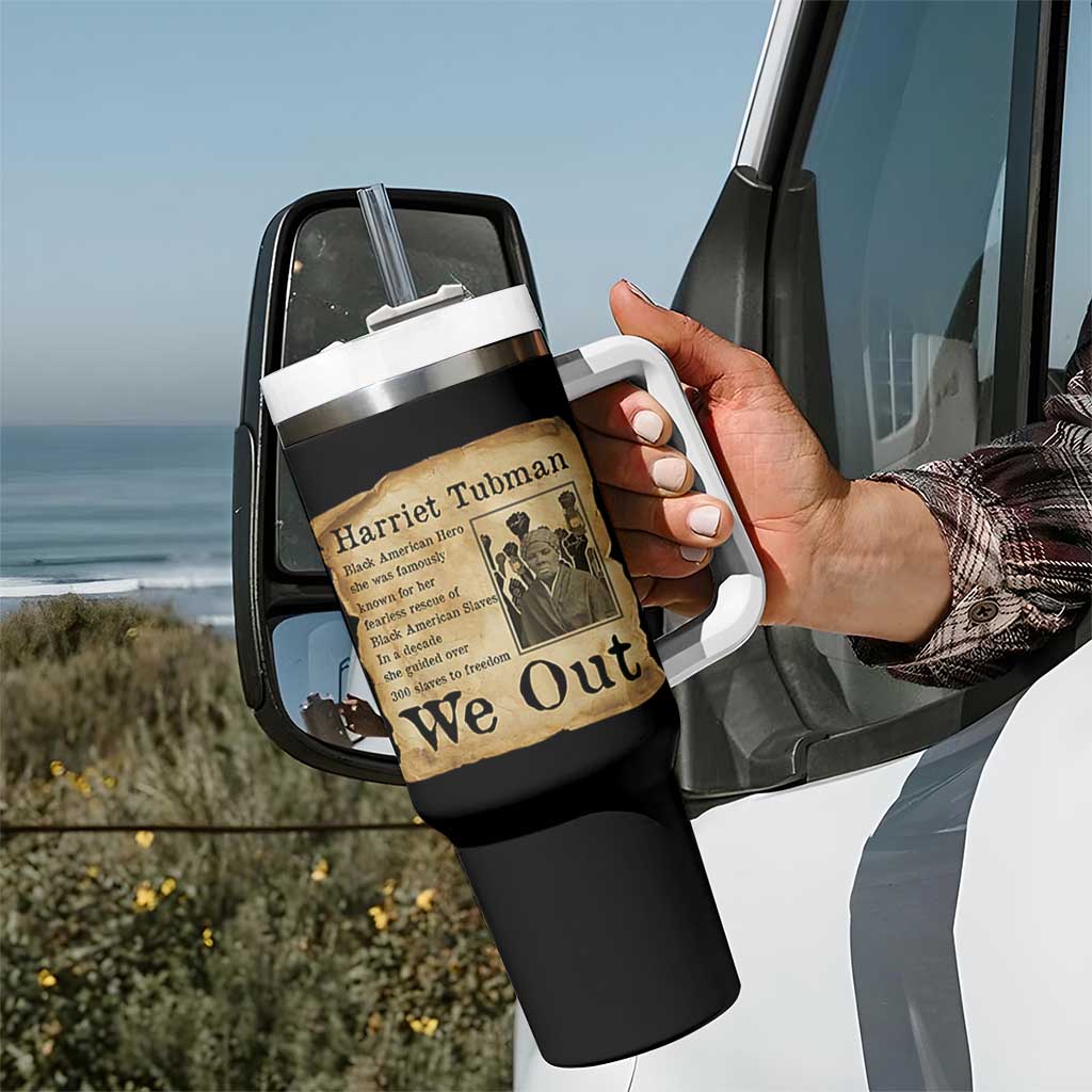 Vintage Harriet Tubman We Out Tumbler With Handle Black American Hero History Gift - Wonder Print Shop