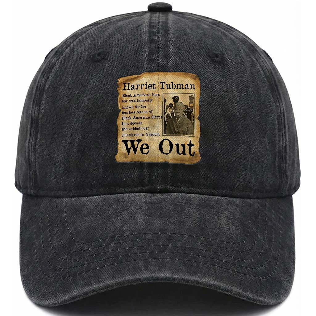 Vintage Harriet Tubman We Out Washed Cotton Baseball Cap Black American Hero History Gift