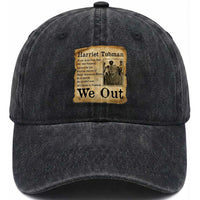 Vintage Harriet Tubman We Out Washed Cotton Baseball Cap Black American Hero History Gift