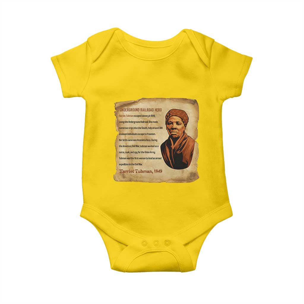 Harriet Tubman Baby Onesie Black American Hero Underground Railroad - Wonder Print Shop