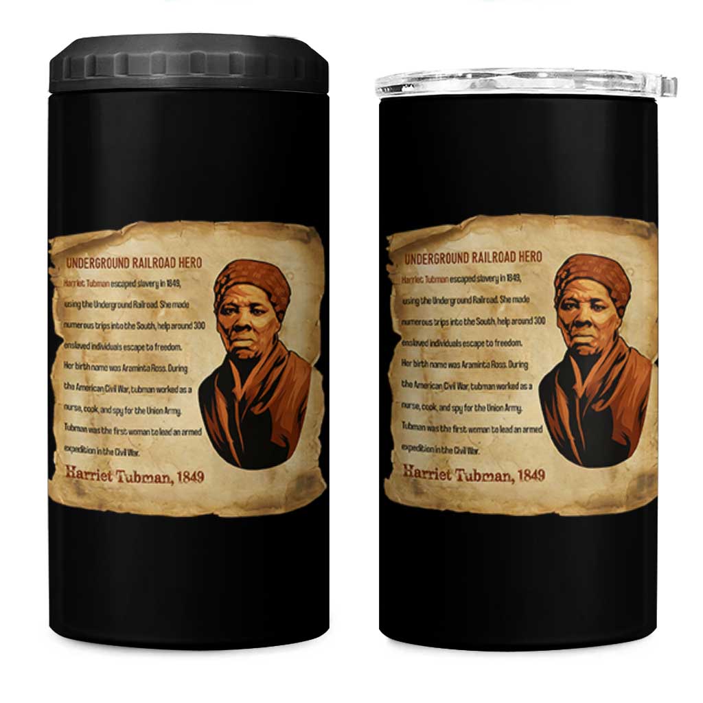 Harriet Tubman 4 in 1 Can Cooler Tumbler Black American Hero Underground Railroad - Wonder Print Shop