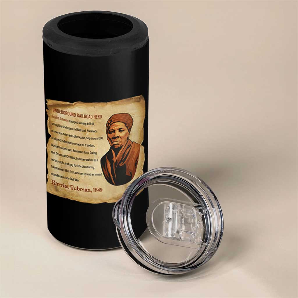 Harriet Tubman 4 in 1 Can Cooler Tumbler Black American Hero Underground Railroad - Wonder Print Shop