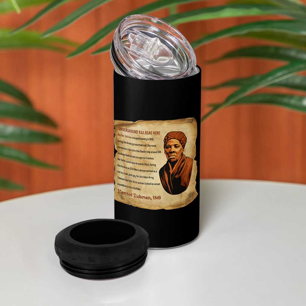 Harriet Tubman 4 in 1 Can Cooler Tumbler Black American Hero Underground Railroad - Wonder Print Shop