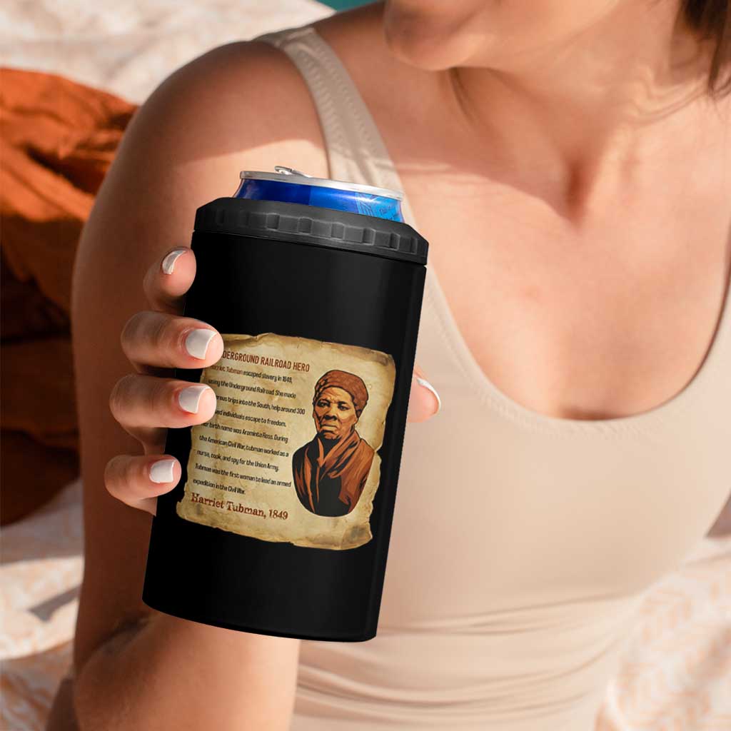 Harriet Tubman 4 in 1 Can Cooler Tumbler Black American Hero Underground Railroad - Wonder Print Shop