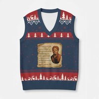 Harriet Tubman V-Neck Knit Sweater Vest Black American Hero Underground Railroad - Wonder Print Shop