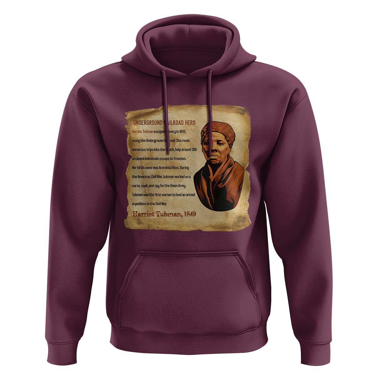 Harriet Tubman Hoodie Black American Hero Underground Railroad - Wonder Print Shop