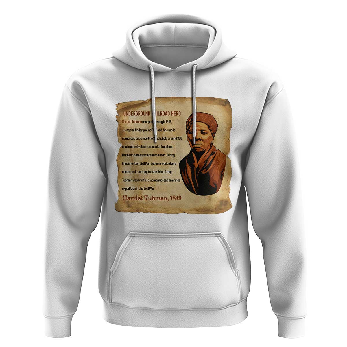 Harriet Tubman Hoodie Black American Hero Underground Railroad - Wonder Print Shop