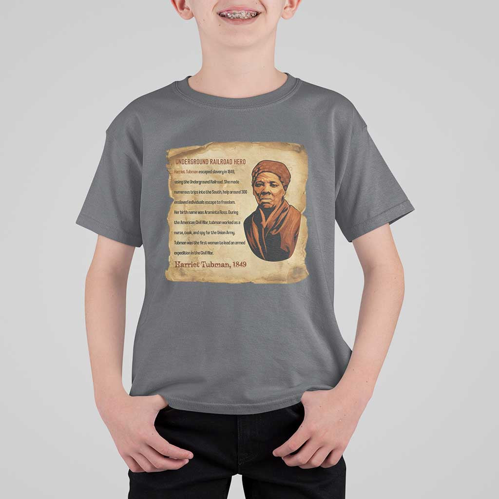 Harriet Tubman T Shirt For Kid Black American Hero Underground Railroad - Wonder Print Shop