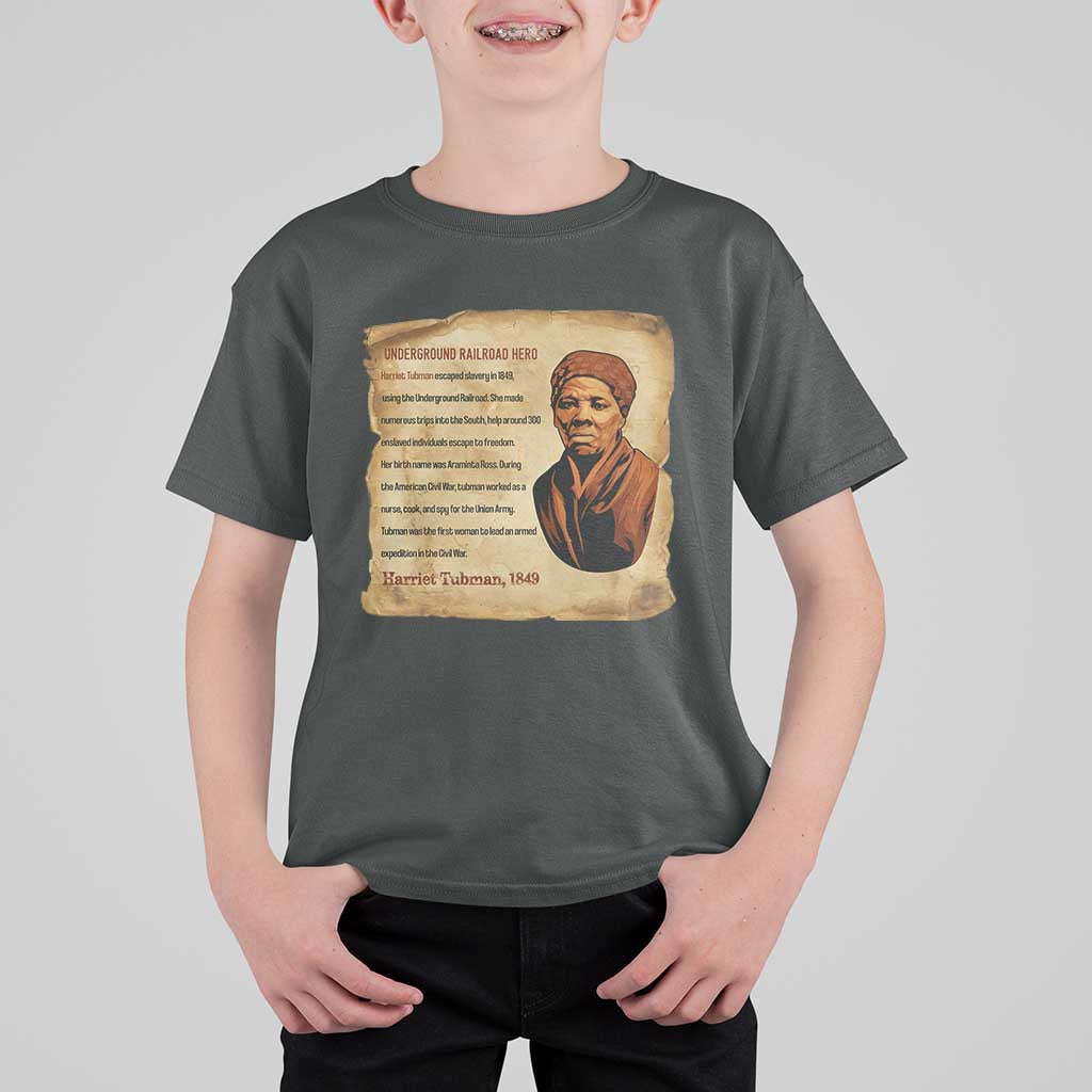 Harriet Tubman T Shirt For Kid Black American Hero Underground Railroad - Wonder Print Shop