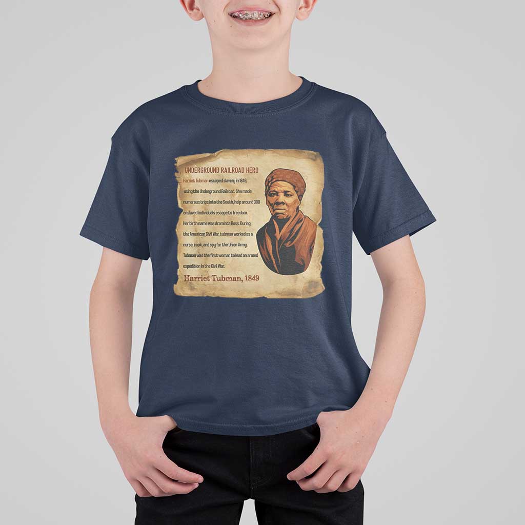 Harriet Tubman T Shirt For Kid Black American Hero Underground Railroad - Wonder Print Shop