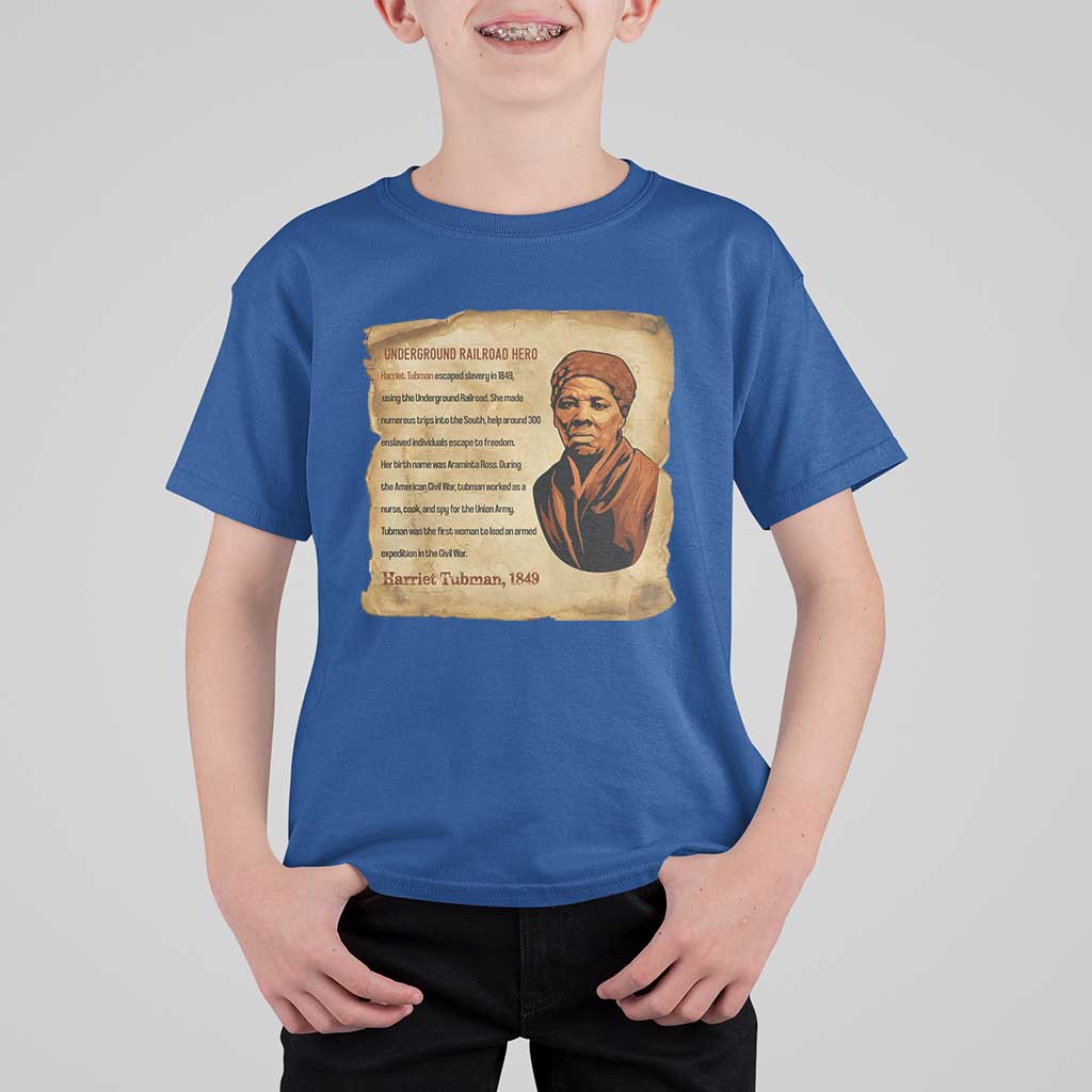 Harriet Tubman T Shirt For Kid Black American Hero Underground Railroad - Wonder Print Shop