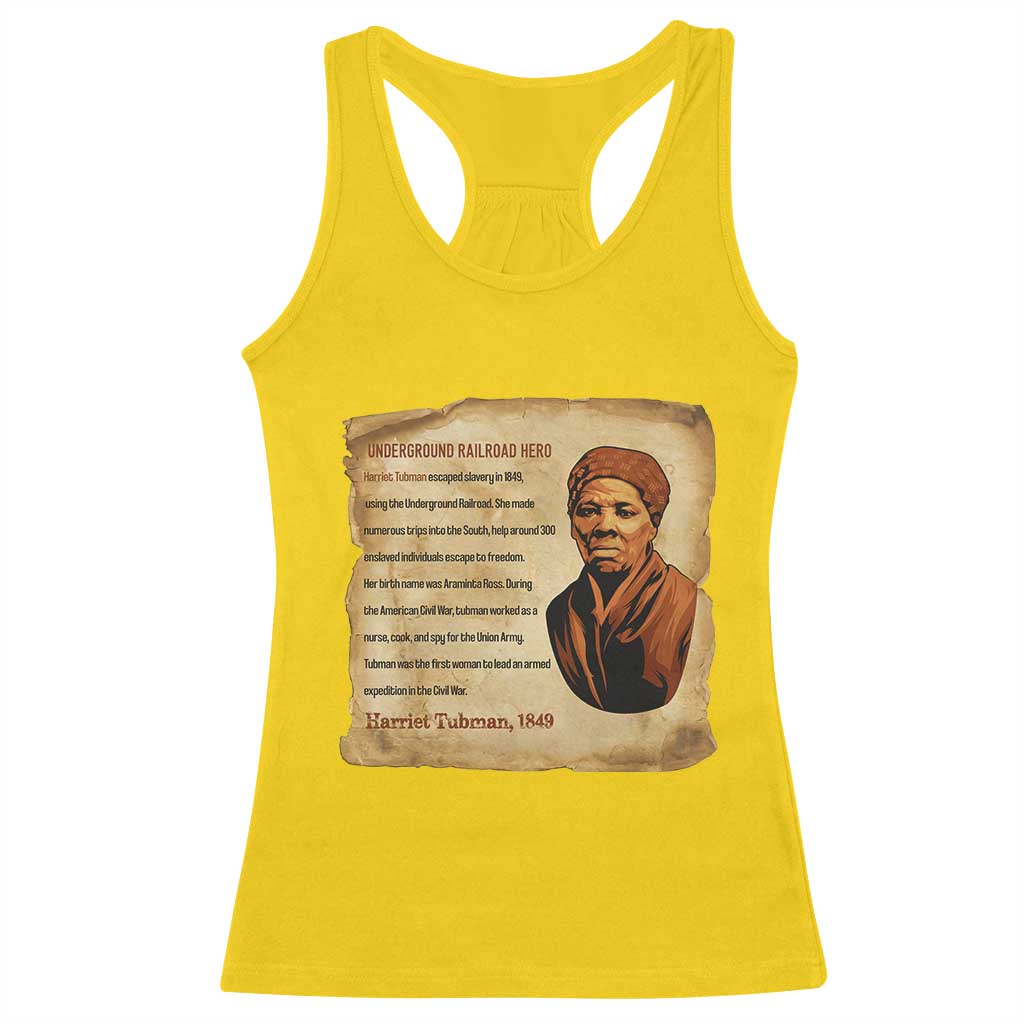 Harriet Tubman Racerback Tank Top Black American Hero Underground Railroad - Wonder Print Shop