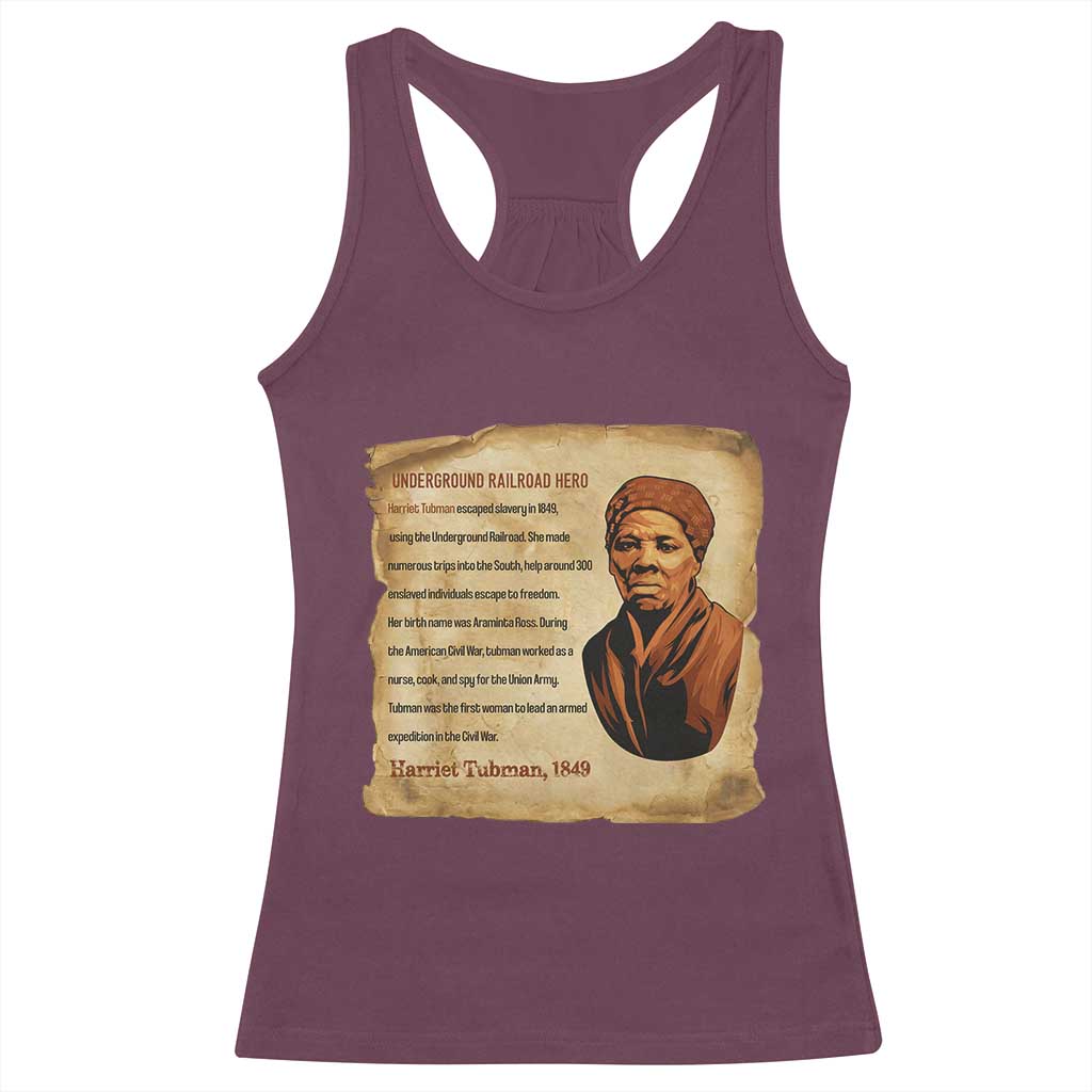 Harriet Tubman Racerback Tank Top Black American Hero Underground Railroad - Wonder Print Shop