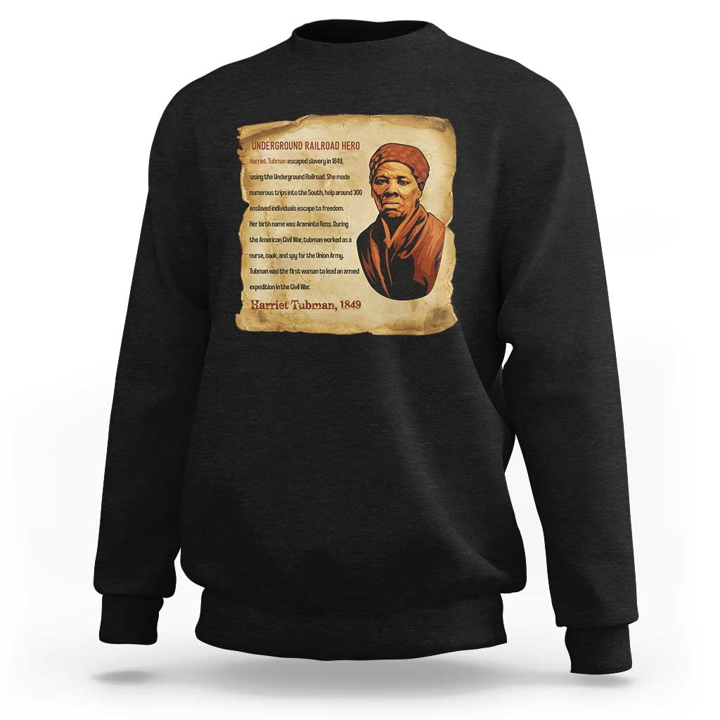 Harriet Tubman Sweatshirt Black American Hero Underground Railroad - Wonder Print Shop