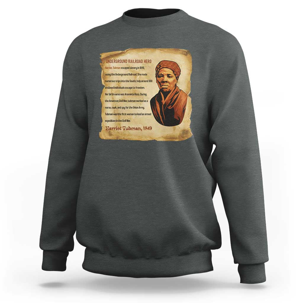 Harriet Tubman Sweatshirt Black American Hero Underground Railroad - Wonder Print Shop