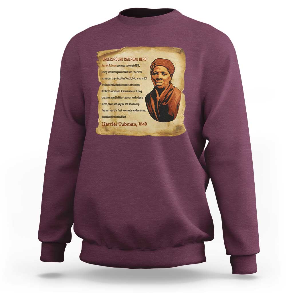 Harriet Tubman Sweatshirt Black American Hero Underground Railroad - Wonder Print Shop