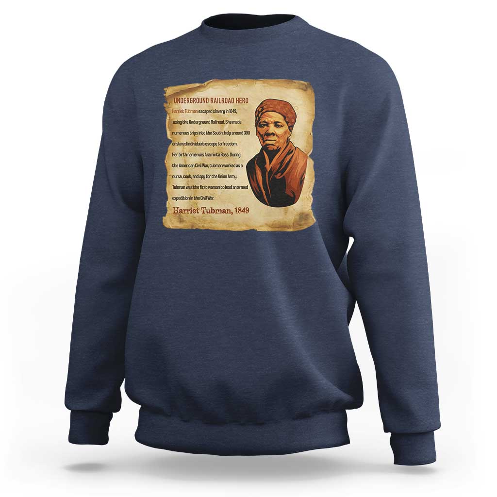Harriet Tubman Sweatshirt Black American Hero Underground Railroad - Wonder Print Shop