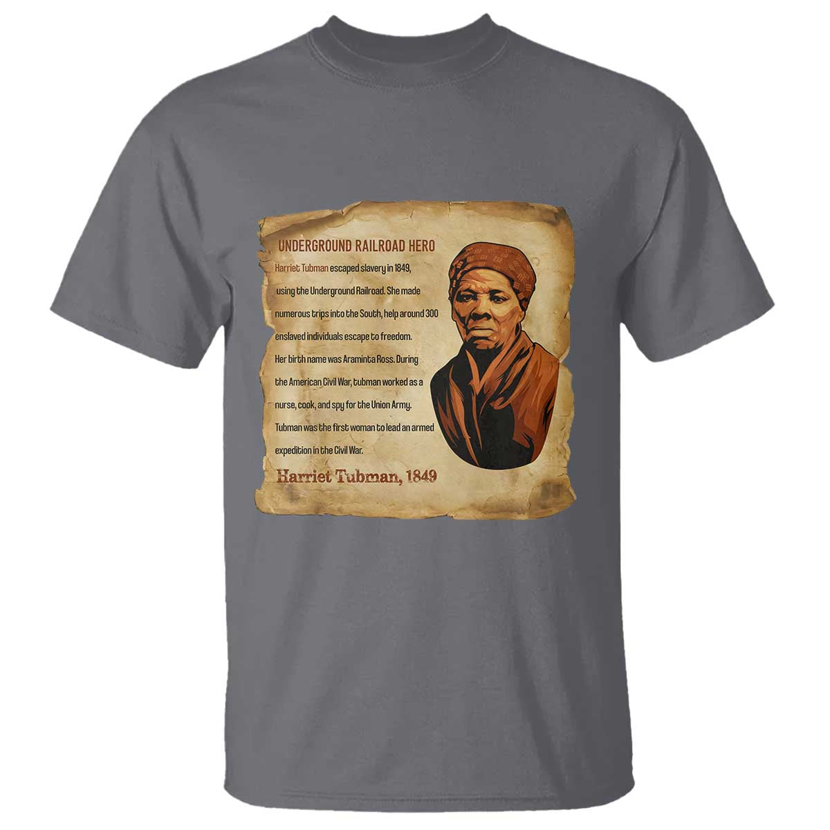 Harriet Tubman T Shirt Black American Hero Underground Railroad - Wonder Print Shop