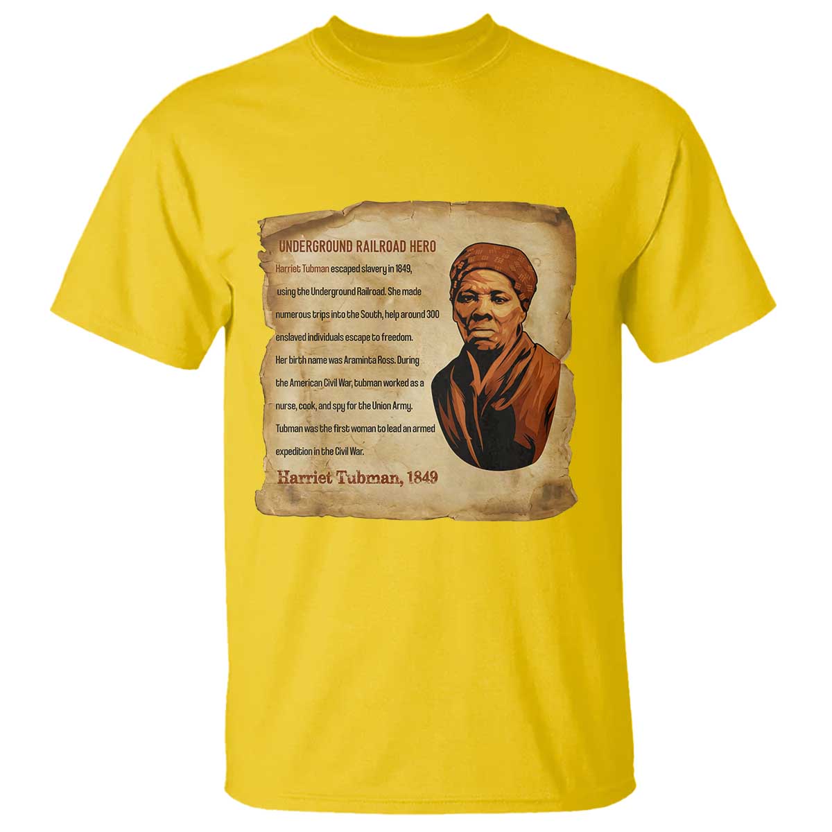 Harriet Tubman T Shirt Black American Hero Underground Railroad - Wonder Print Shop