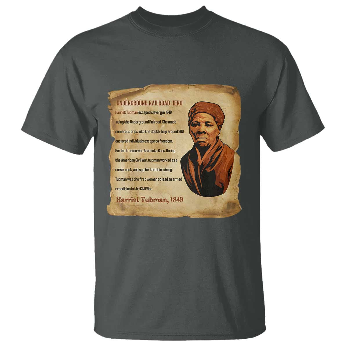 Harriet Tubman T Shirt Black American Hero Underground Railroad - Wonder Print Shop