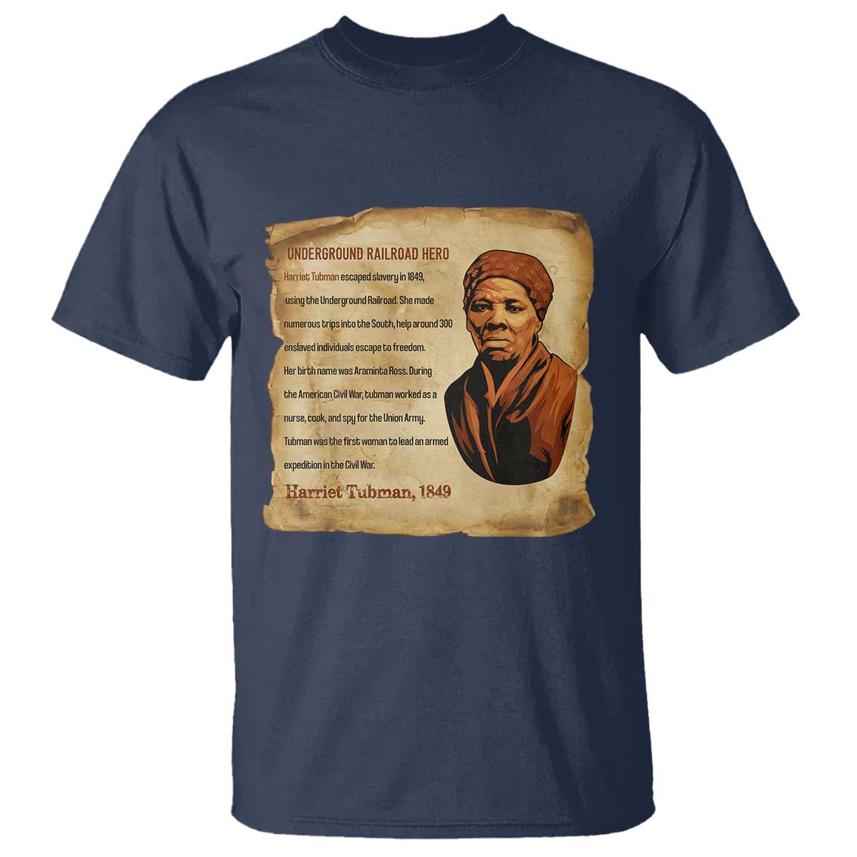 Harriet Tubman T Shirt Black American Hero Underground Railroad - Wonder Print Shop