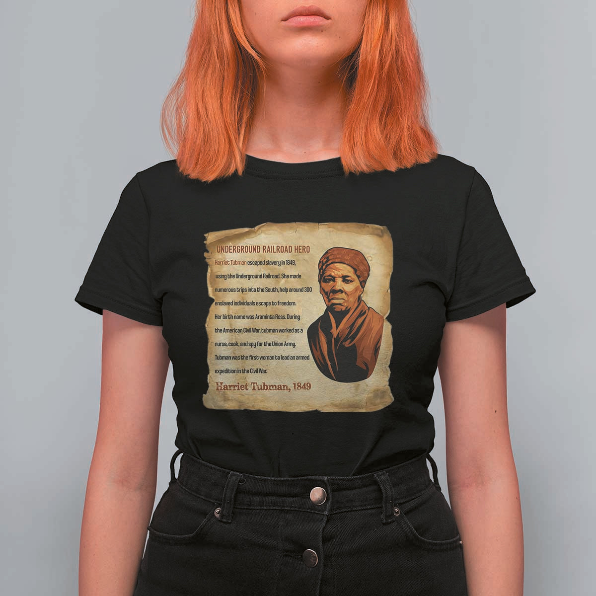 Harriet Tubman T Shirt For Women Black American Hero Underground Railroad - Wonder Print Shop