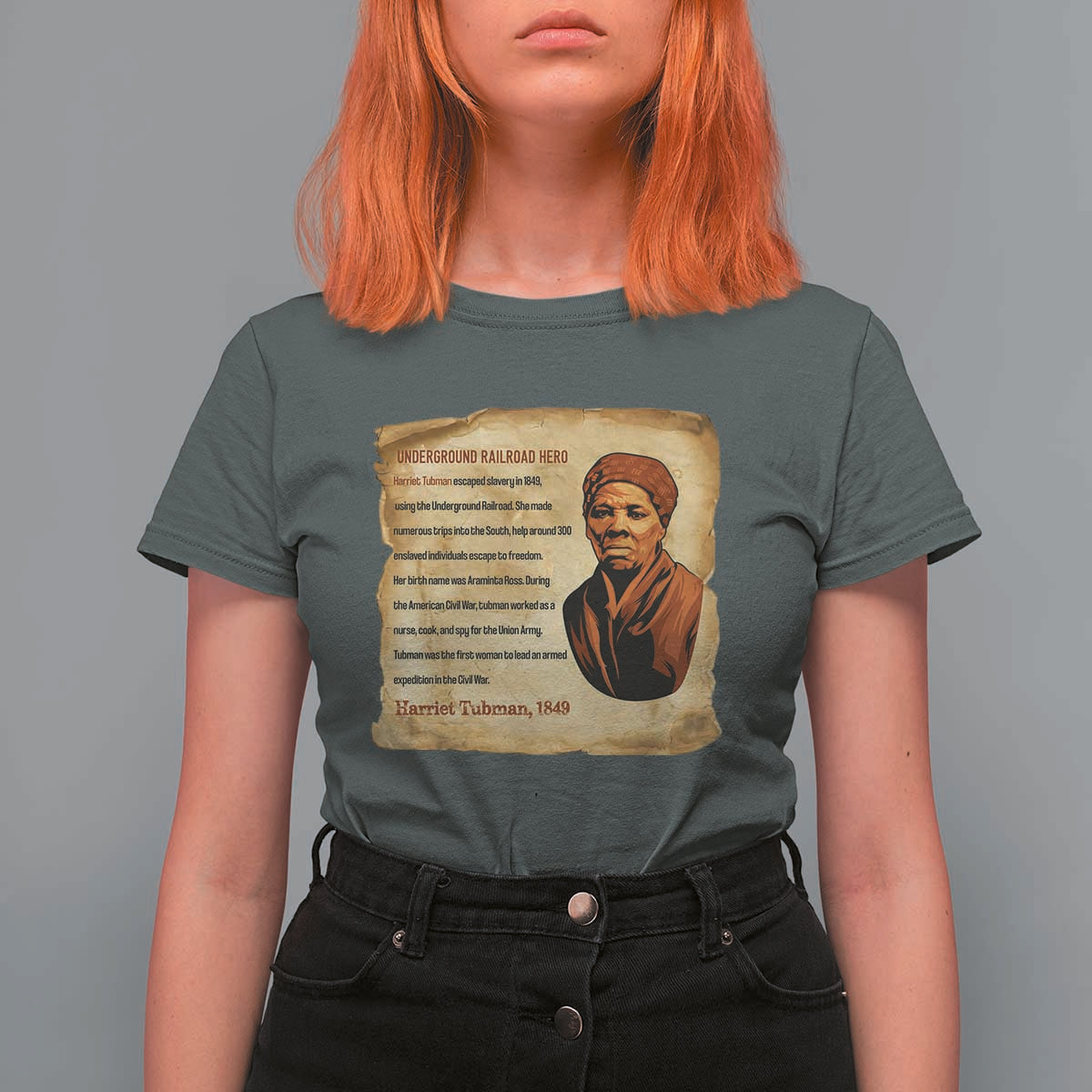 Harriet Tubman T Shirt For Women Black American Hero Underground Railroad - Wonder Print Shop