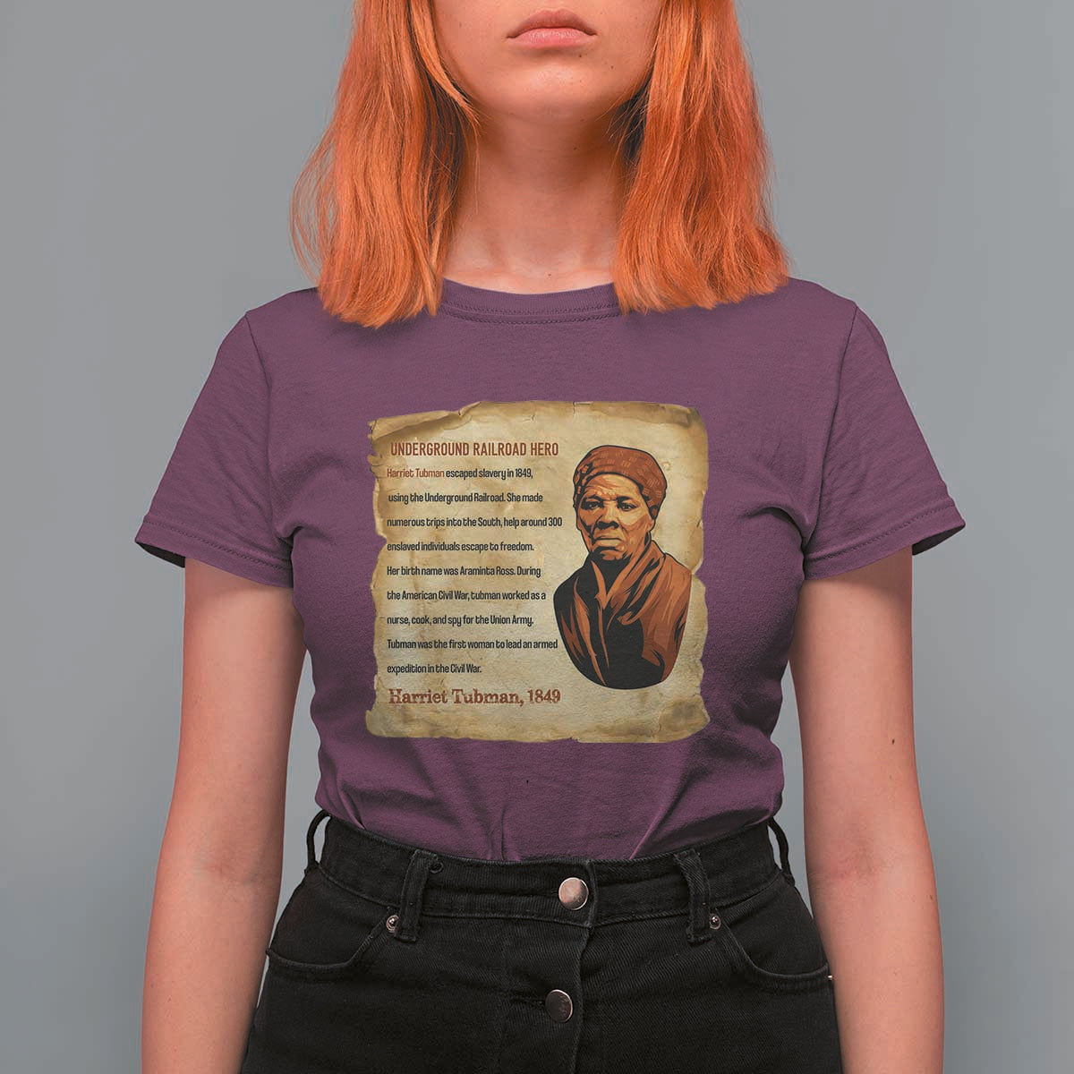 Harriet Tubman T Shirt For Women Black American Hero Underground Railroad - Wonder Print Shop