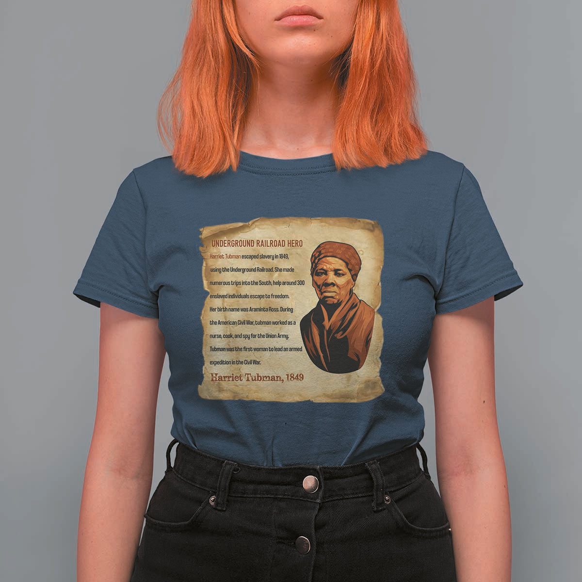 Harriet Tubman T Shirt For Women Black American Hero Underground Railroad - Wonder Print Shop